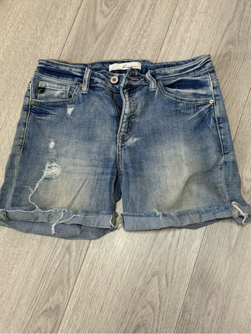 KanCan Distressed Light Blue Jean Shorts